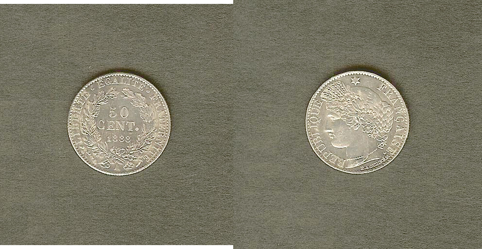 50 centimes Cérès, IIIe République 1888 Paris
